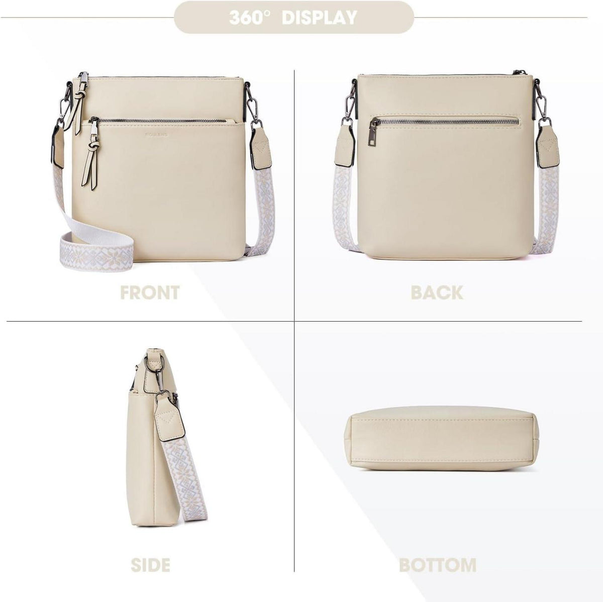 Mittel Damen Umhängetasche Crossbody Tasche RFID-Schutz Veganleder