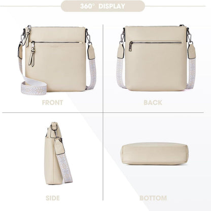 Mittel Damen Umhängetasche Crossbody Tasche RFID-Schutz Veganleder