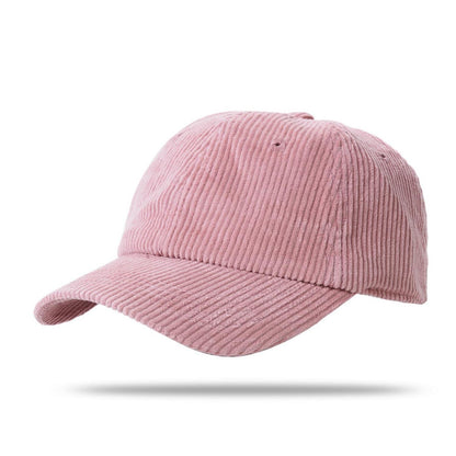 Cord Baseball Cap Damen Winter Verstellbar Rosa