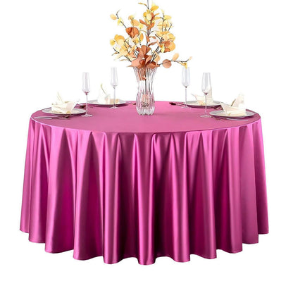 Runde Satin Tischdecke Dunkelviolett 320 cm – Elegant & Glänzend
