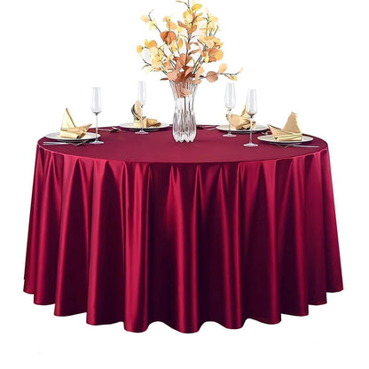 Runde Satin Tischdecke Bordeaux 300 cm – Elegant & Glänzend