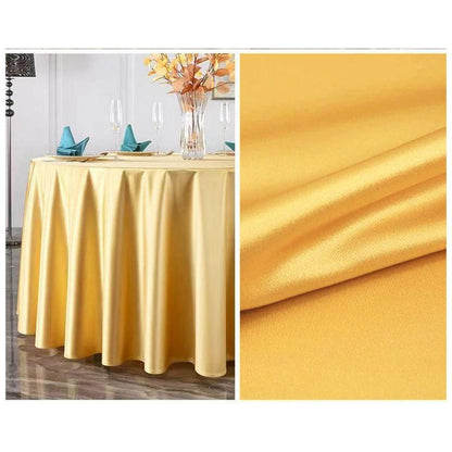 Runde Satin Tischdecke Gelb – 320 cm Durchmesser