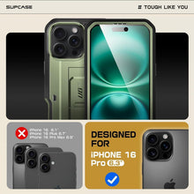 iPhone 16 Pro Hülle Grün mit Displayschutz & Ständer