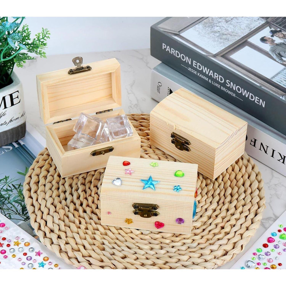 Holzkiste klein – 10er Set, Schatztruhe zum Basteln & Dekorieren