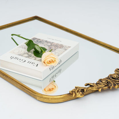 Barock Spiegel antik – Halbrunder Wandspiegel Vintage Gold