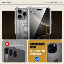 iPhone 16 Pro Hülle 6.3" Outdoor Schutzhülle mit Ständer & Gürtelclip (Durchsichtig)
