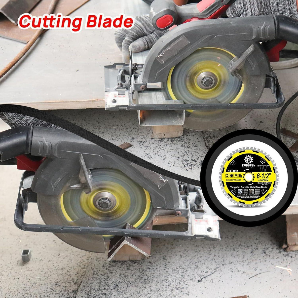 Kreissägeblatt Metall 165mm 48 Zähne für Stahl & Edelstahl (5 Stück)