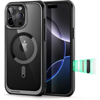 iPhone 16 Pro Max Hülle MagSafe Transparent Militärschutz Schwarz