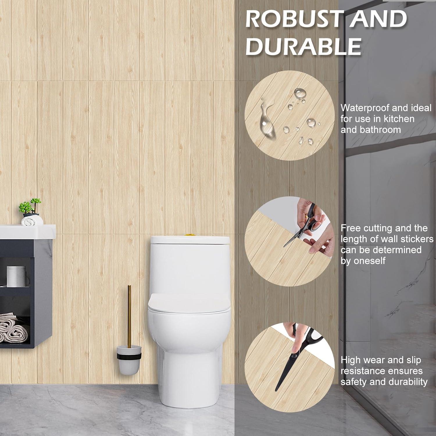 Selbstklebende Tapete Vliestapete Holzoptik 70cm x 10m für Wohn- & Schlafzimmer