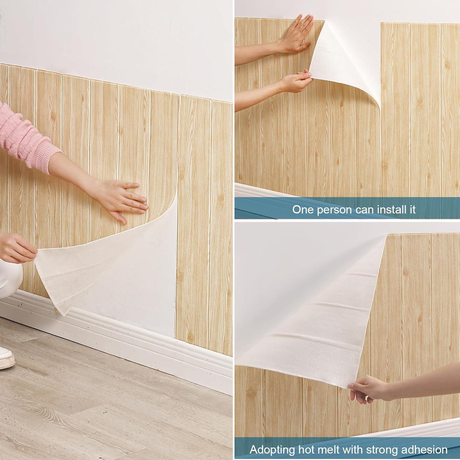Selbstklebende Vliestapete Holzoptik 70CM*10M Wohnzimmer Schlafzimmer