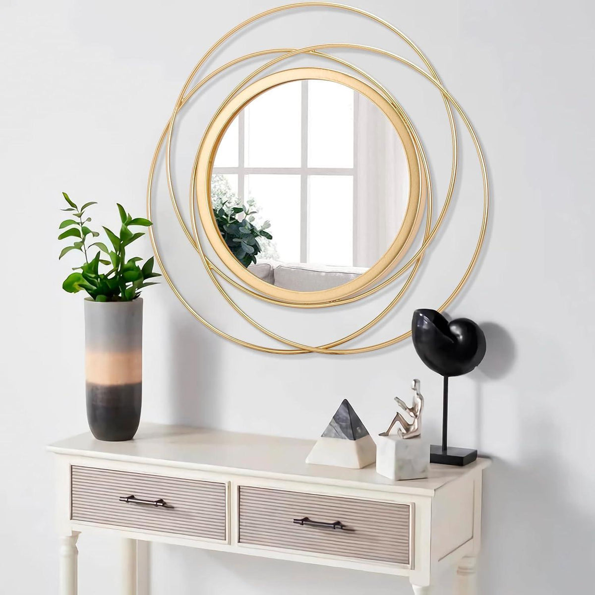 Runder Wandspiegel Gold – Moderne Deko für Wohnzimmer & Schlafzimmer