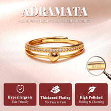 Verstellbarer Herzring Silber 925 Zirkonia Damenring Damen