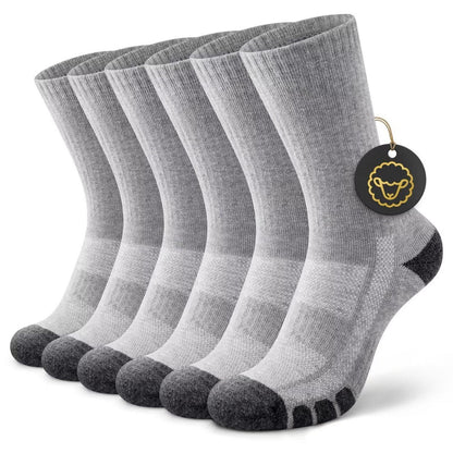 Wandersocken Merino 3er-Pack Grau, Damen & Herren Trekking Socken