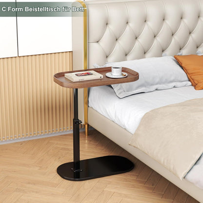 Beistelltisch C Form Höhenverstellbar Klein Couch Modern Holz Sofa