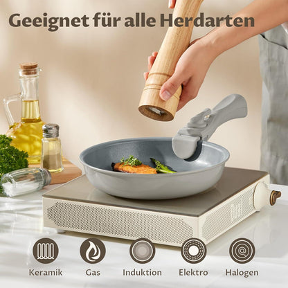 Pfannenset Induktion Antihaft 14-teilig abnehmbare