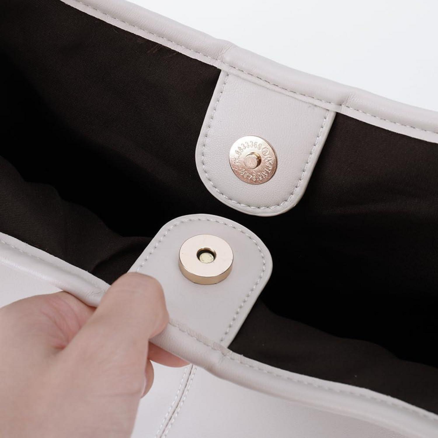 Große Damen Handtasche aus weichem Leder in Grau mit Geldbörse