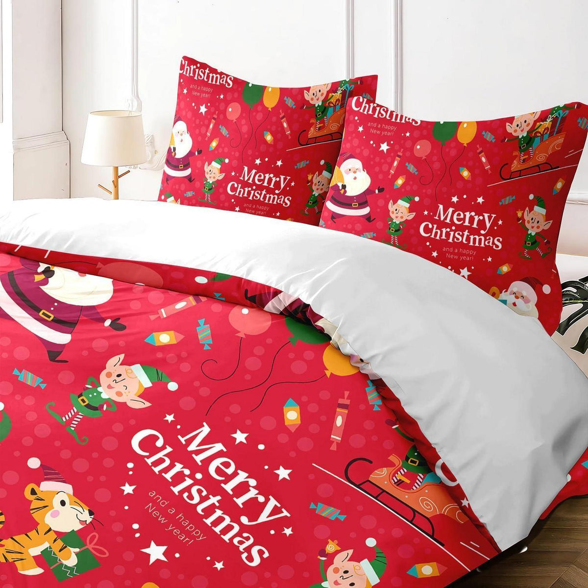 Weihnachts Bettwäsche Set 220x240cm mit Rentier Motiv