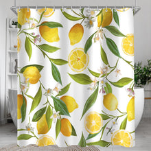 Duschvorhang Zitrone Blatt 120x200cm, wasserabweisend & waschbar