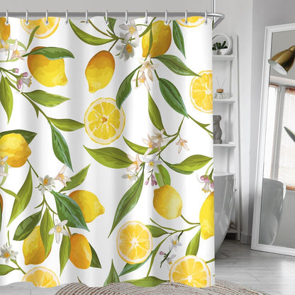 Duschvorhang Zitrone Blatt 120x200cm, wasserabweisend & waschbar