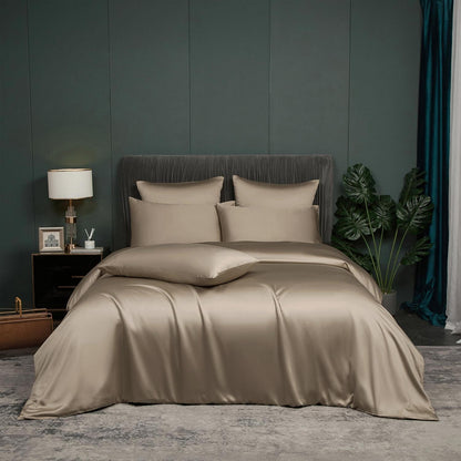 Bambus Bettwäsche Set 135x200cm Braun Taupe Khaki