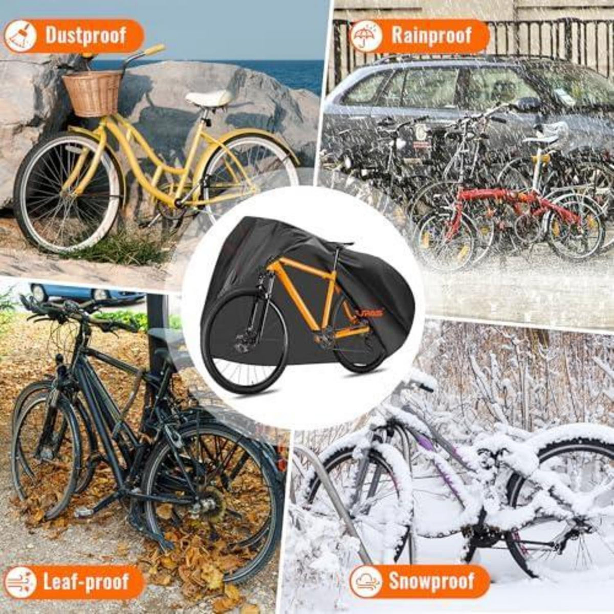 Wasserdichte Fahrradhülle 200x110x70cm mit Diebstahlschutz