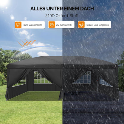 Faltpavillon 3x6m – Wasserdicht & Höhenverstellbar mit Zubehör