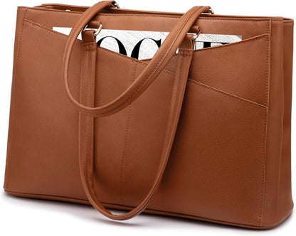 Große Laptoptasche Damen 15,6 Zoll Braun - Stilvoll & praktisch