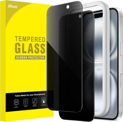 Sichtschutz Anti-Spy gehärtete Glas Schutzfolie 2 Stück iPhone 16 6,1