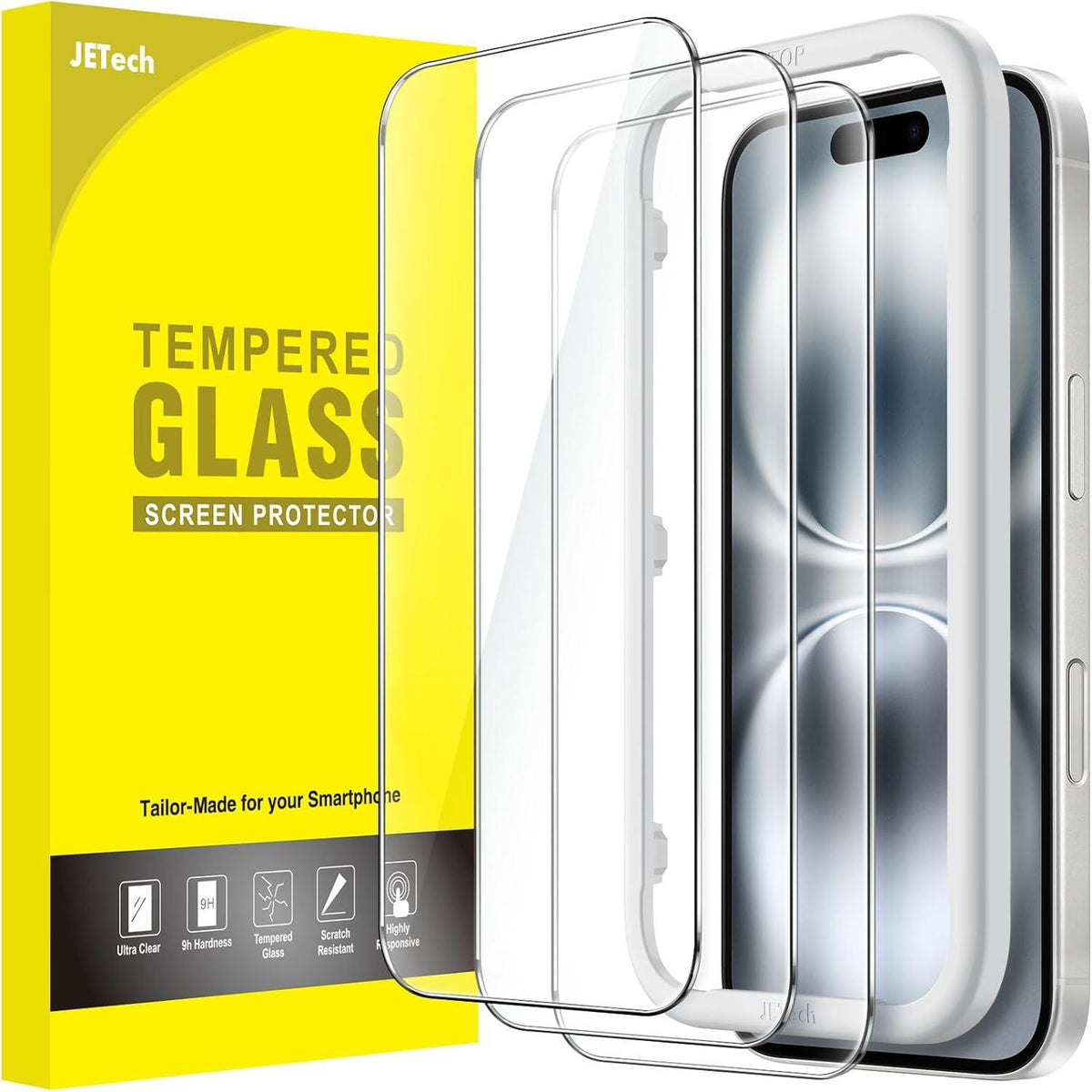 Schutzfolie iPhone 16 6,1 Zoll Gehärtetes Glas HD Klar