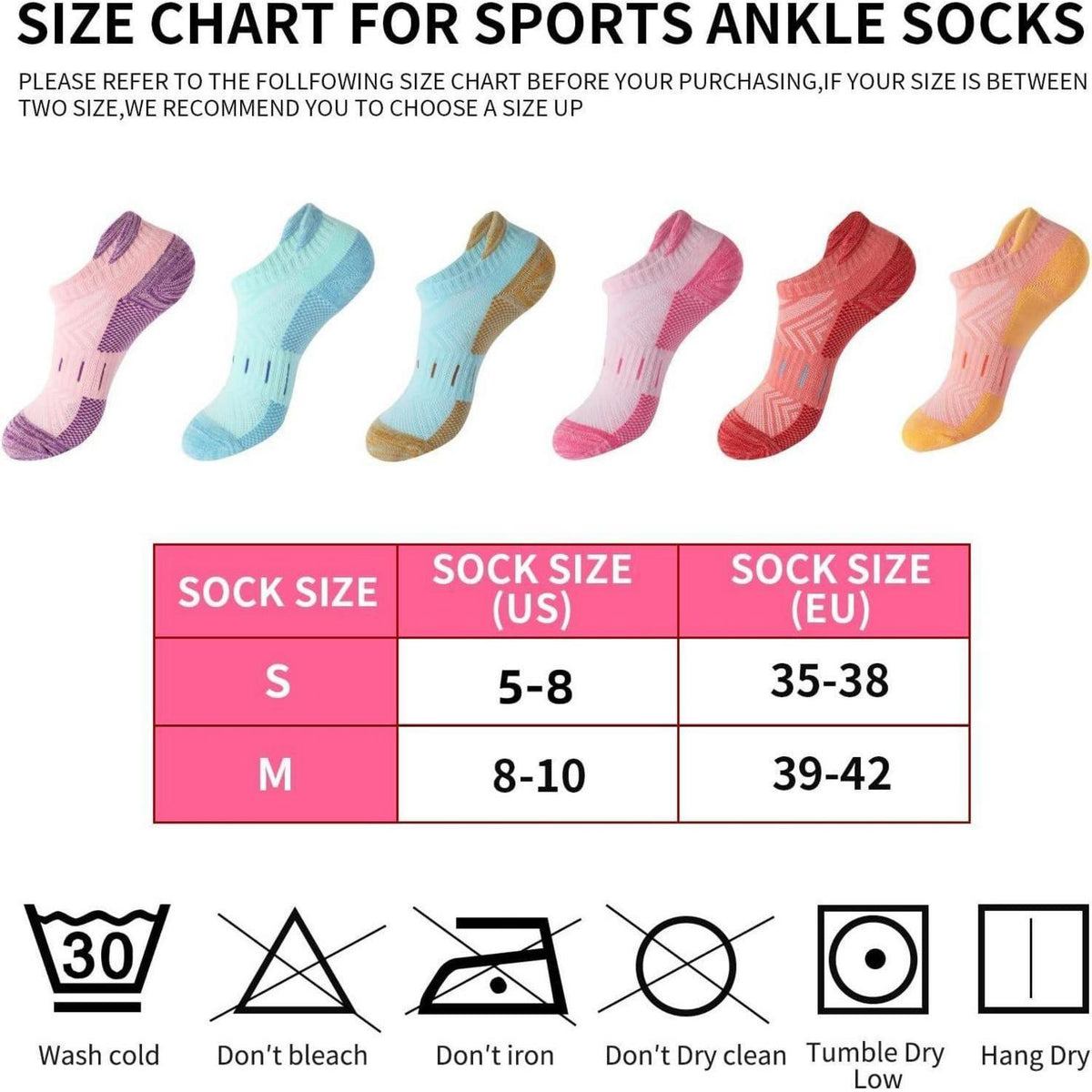 Sportsocken Damen 6er Pack – Atmungsaktiv & Gepolstert (35-42)