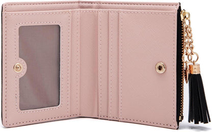 Damen Geldbörse Leder Kleines Portemonnaie Zipper Brieftasche viele Fächer