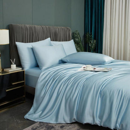 Bambus Bettwäsche-Set 200x200cm Blau – Kühlend & Weich