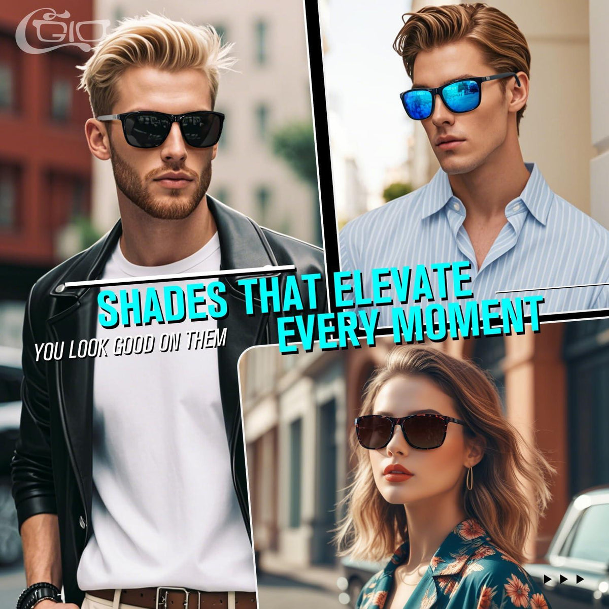 CGID Sonnenbrille Polarisiert Al-Mg Metallrahmen UV400