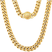KRKC&CO 12mm Herren Panzerkette Löwe/Totenkopf 18K Gold