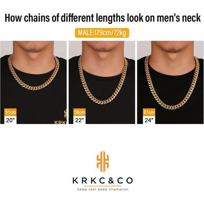 KRKC&CO 12mm Herren Panzerkette Löwe/Totenkopf 18K Gold