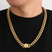 12mm Herren Panzerkette 18K Gold plattiert Miami Cuban Link