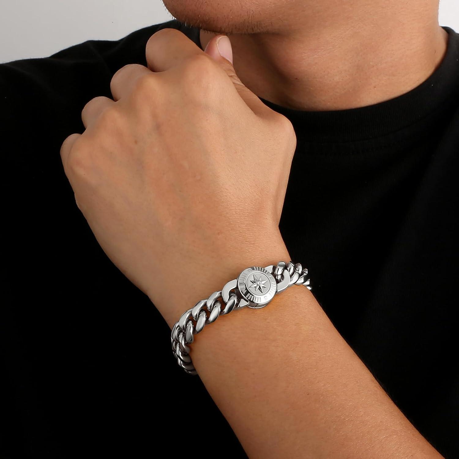 12mm Herren Armband Löwe/Totenkopf Verschluss, Gold