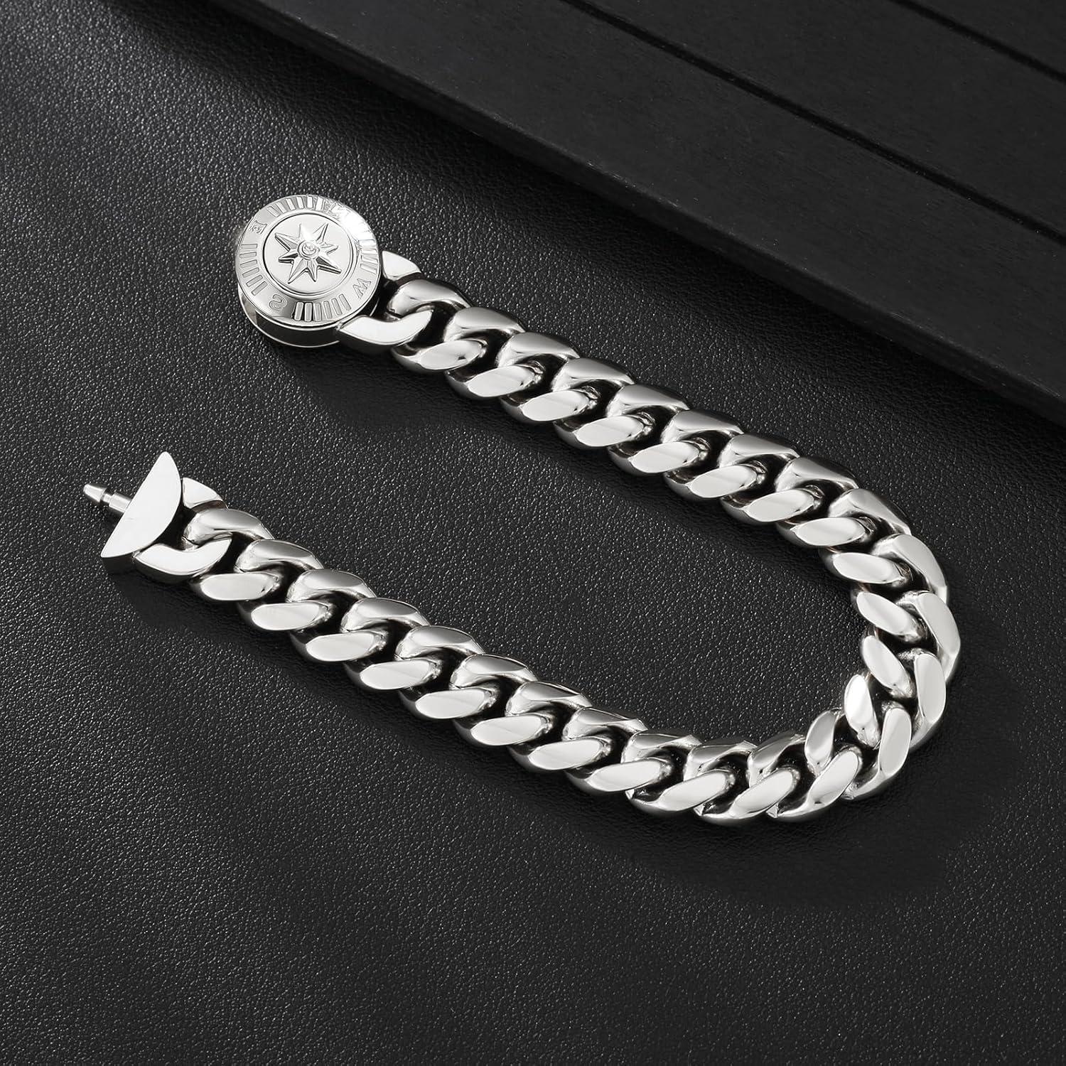12mm Herren Armband Löwe Totenkopf Gold Cuban Panzerarmband Silber