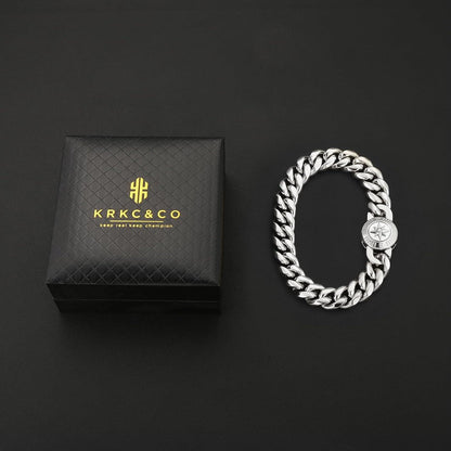 Herren Armband Löwe Totenkopf 18K Gold Panzerarmband Edelstahl Hip Hop