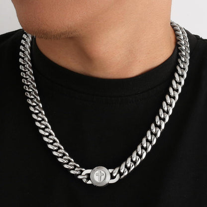 Herren Hip Hop Panzerkette 12mm Gold Cuban Link Chain 55,9cm