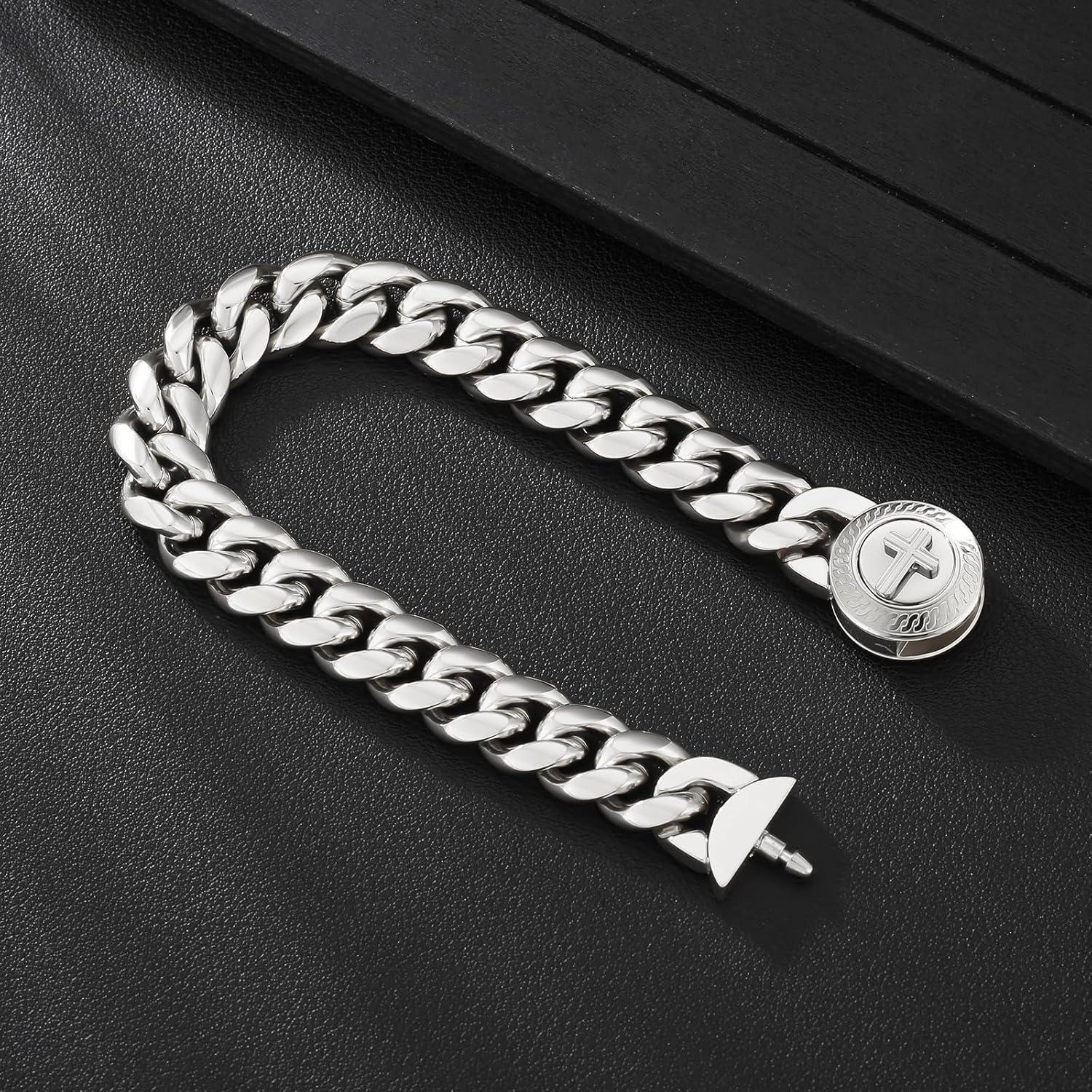 12mm Herren Armband mit Löwenkopf Verschluss, Gold beschichtet
