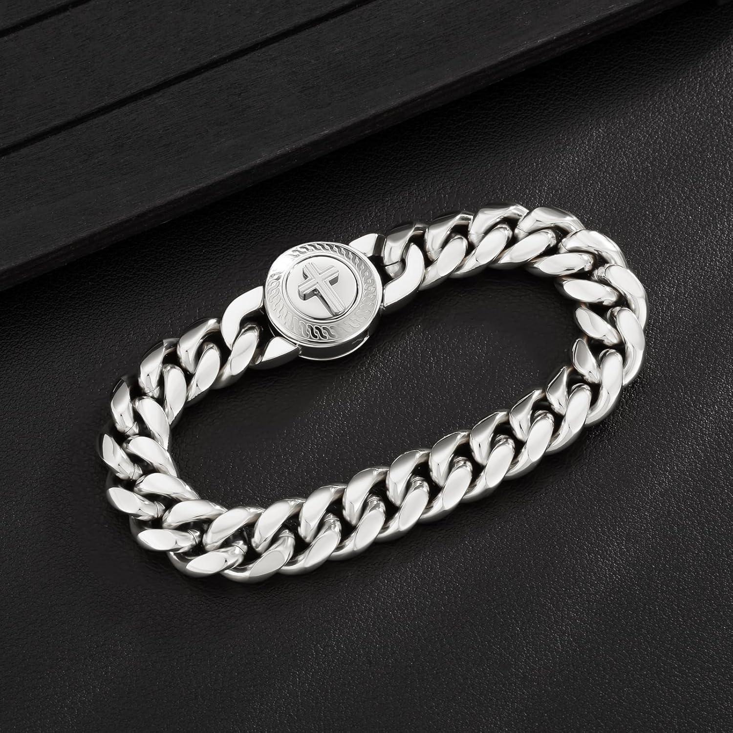 KRKC&CO 12mm Herren Armband Löwe Totenkopf 18K Gold beschichtet Panzerarmband