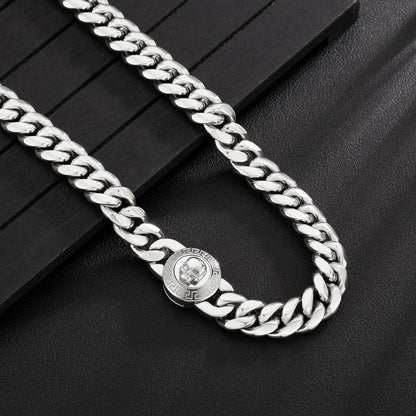 Herren Kubanische Panzerkette 12mm 18K Gold plattiert 50.8cm Silber