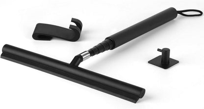 Duschabzieher Set mit Halterung 120cm Schwarz Einstellbar 25-120cm