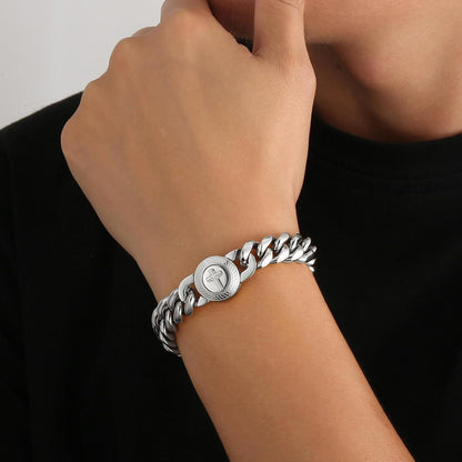 Herren Armband Löwe Kopf Verschluss Gold beschichtet Cuban