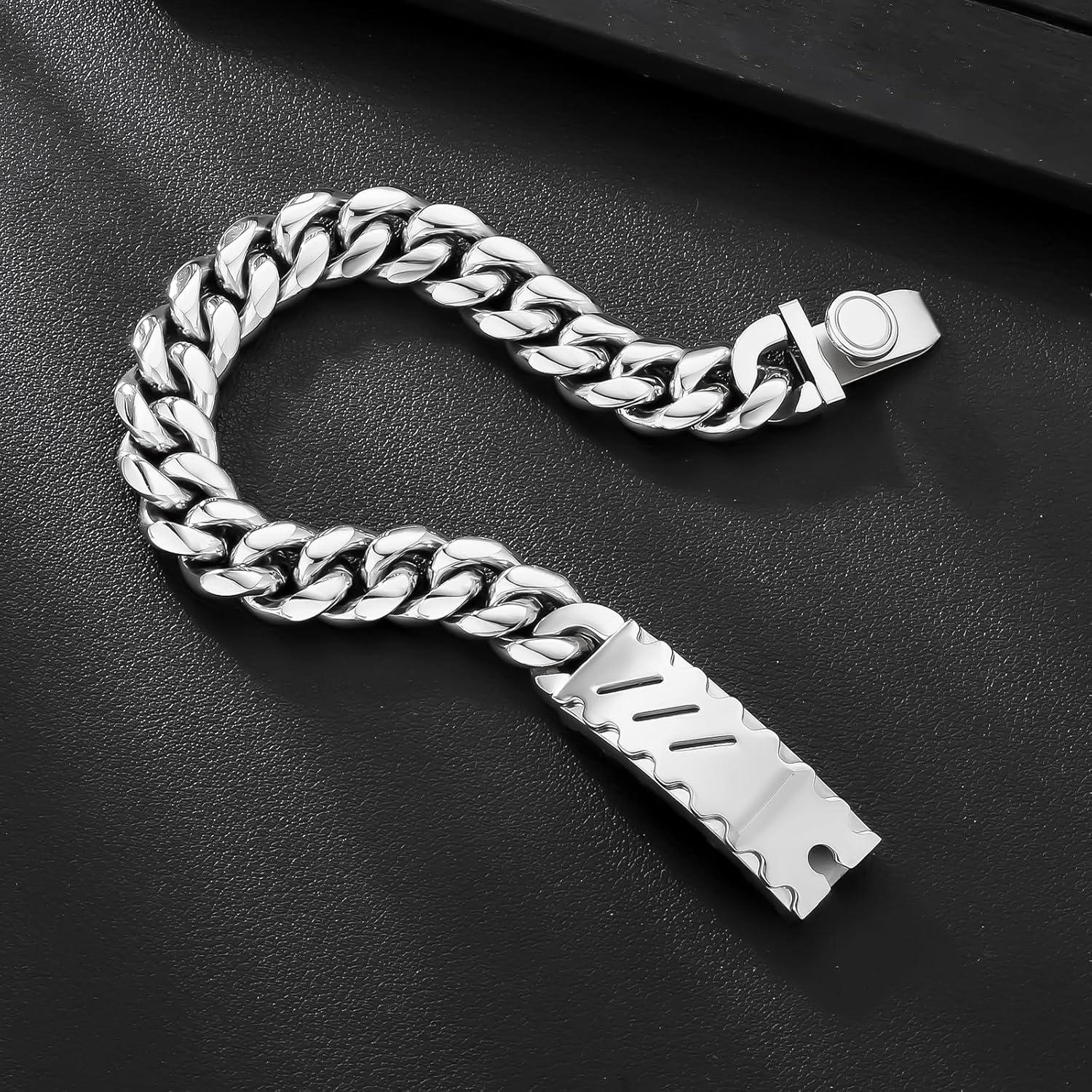 Herren Armband mit Löwenkopf Verschluss, 18K Gold beschichtet, 12mm