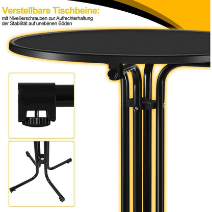 2er Set Stehtisch klappbar 80cm Outdoor mit Husse