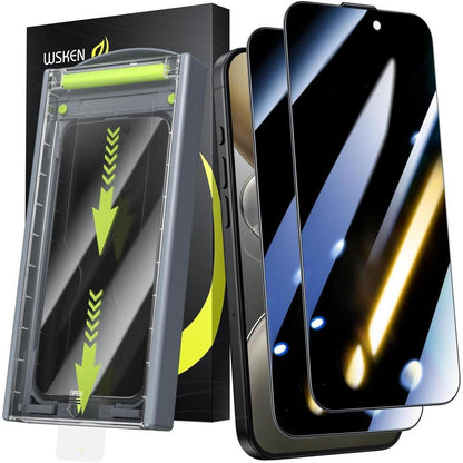 WSKEN iPhone 16/15 Panzerglas Sichtschutz 24° Anti Spy 9H