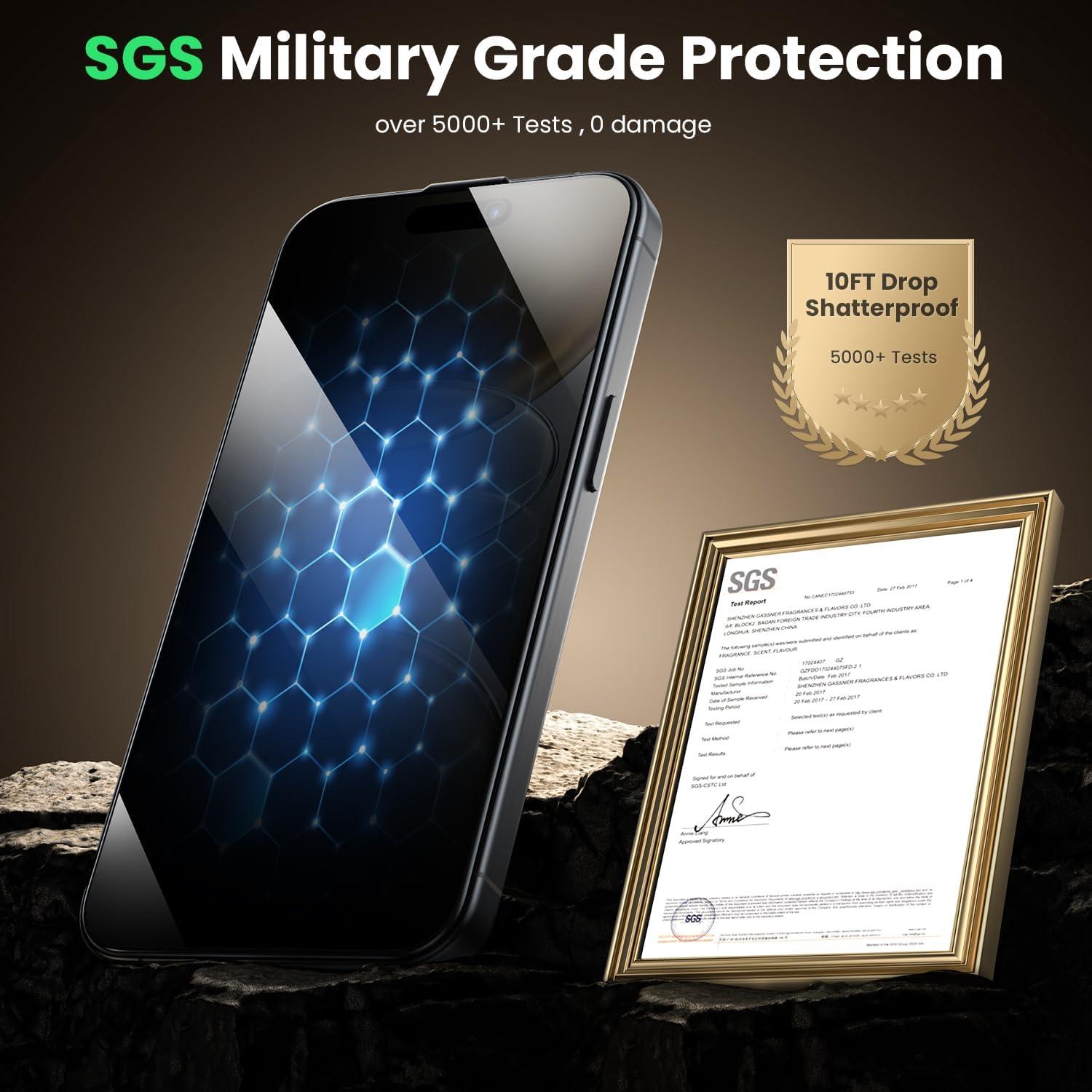 WSKEN iPhone 16 Pro Max Panzerglas Sichtschutzfolie, Privacy Schutz 2er Pack
