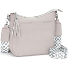 Kleine Umhängetasche Damen Hellgrau Veganes Leder Crossbody